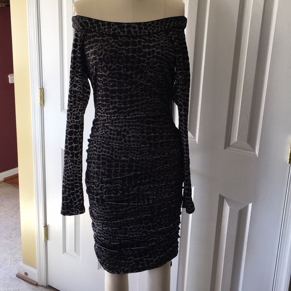 BCBGMAXAZRIA black and gray dress